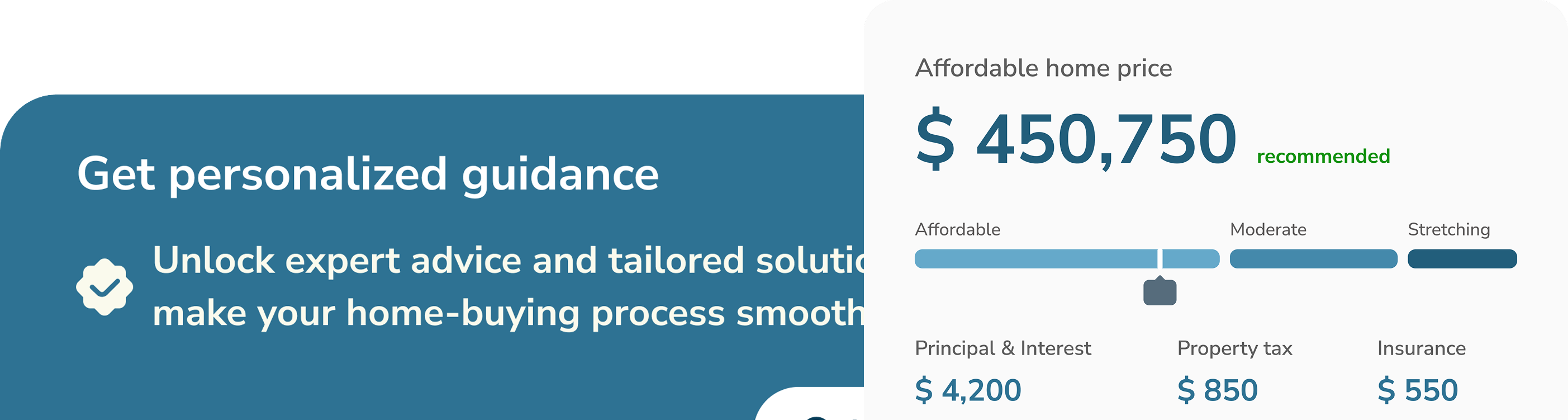 Home affordability estimate screenshot